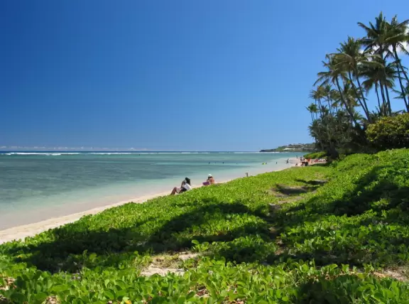 Kahala Beach is quiet and rarely crowded.