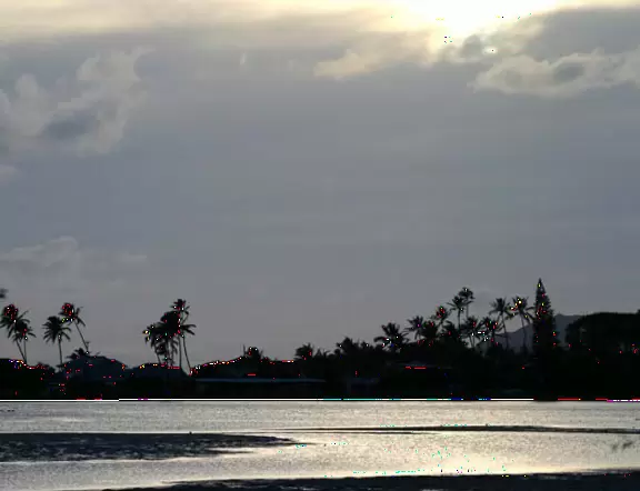 Paiko Lagoon, to the west of Kuliouou park, at dusk.