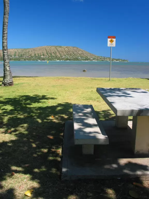 A peaceful picnic on a sunny day at Kuliouou Park.