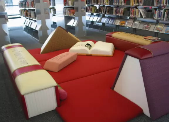 Place for kids to sit and enjoy all the brand new children's books in the library.