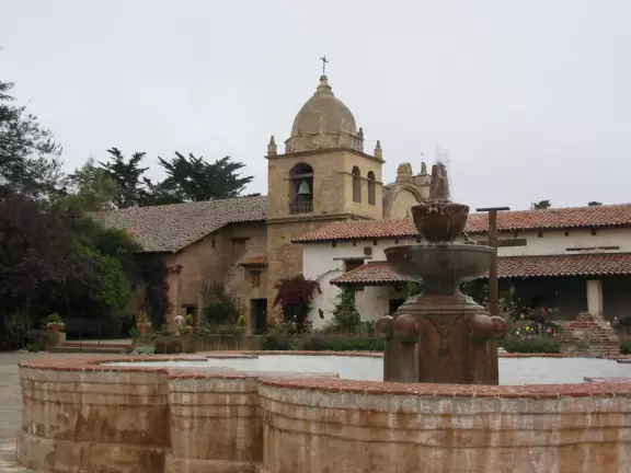 Spanish fountain in the school courtyard.