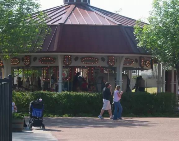 The antique carousel.