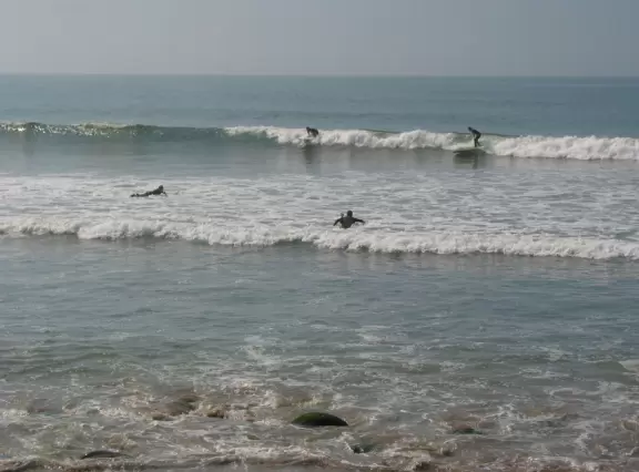 Good surf on an August day at C Street Surfbreak.