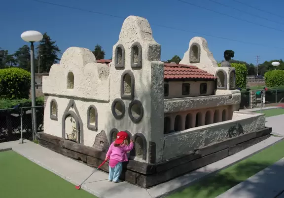 San Buenaventura Mission from the side.