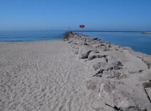 The rock jetty.