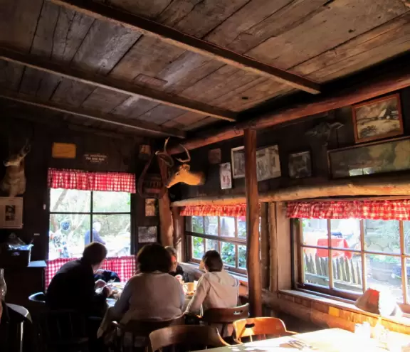 Inside the restaurant.