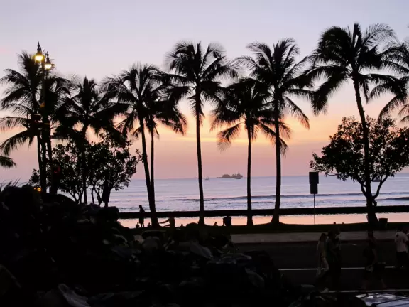 View of the Ocean Swimming Pool from Tiki's Grill and Bar.