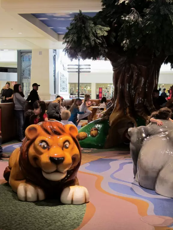 Lion to climb in the kid's play area. 