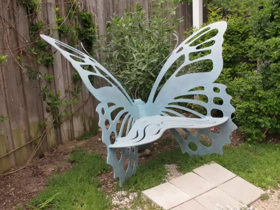 Butterfly bench in the kid's garden.