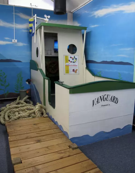 Pier and boat kids can climb inside.