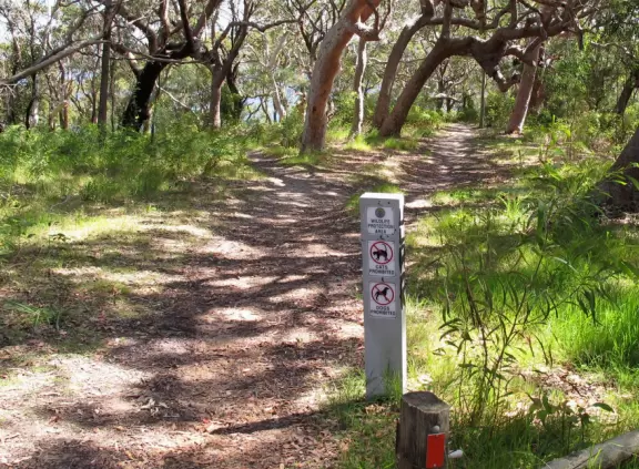 The "wildlife protection" marker will help you find the trailhead.