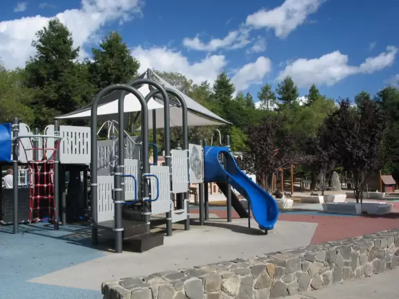 The beautiful new playground structure.