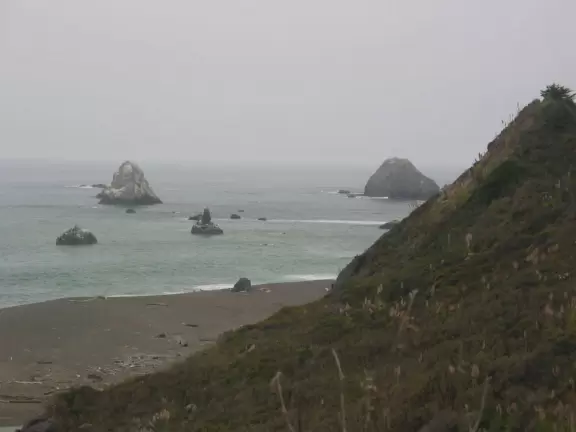 Looking to the right at the jutting sea rocks from Seal Lookout.