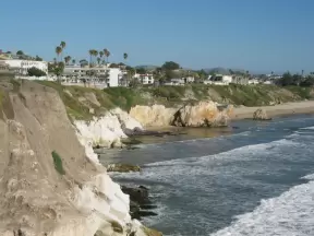 View from a second gazebo on the grounds of the Best Western Shore Lodge Inn, looking towards Pismo Beach.