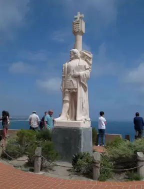 The limestone statue of explorer Cabrillo. I love it!