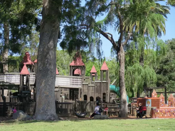 Kidsworld, as seen from the large park that surrounds it. 