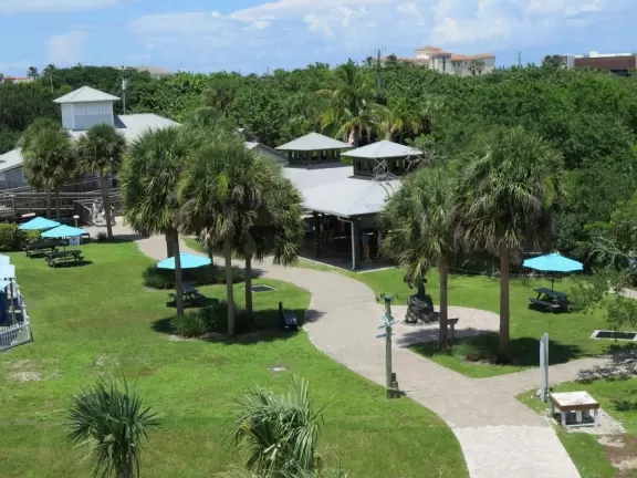 Beautiful nature center on Hutchinson Island, with nature trail on boardwalks, lagoon filled with sharks and game fish, stingrays you can feed by hand, and huge ocean deck with views around the island!