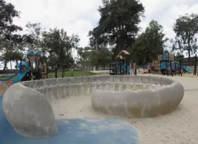 Kids can play with water and mud in this lifesize shell.