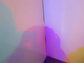 You can watch your shadow change color as you move around the room with three lights.