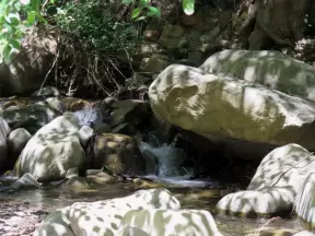 Rocks and stream.