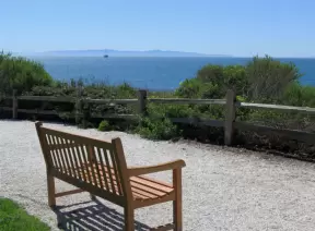 Bench with island view.