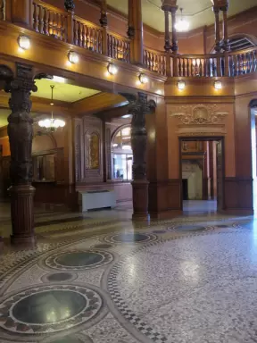The attractive floor in Ponce de Leon Hall.