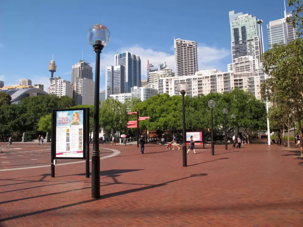 The wide open spaces of Darling Harbour.