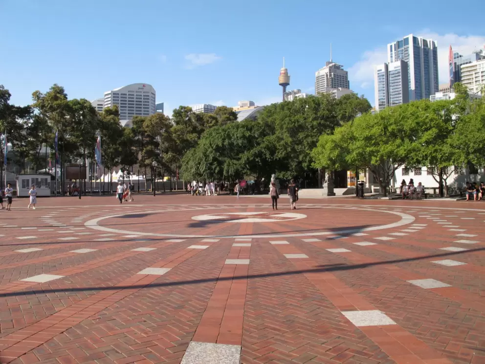 Darling Harbour and the Sydney Tower in the background.