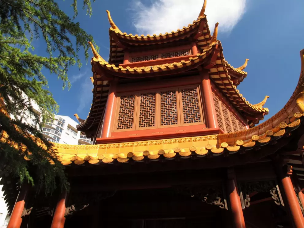 Red and yellow pagoda.