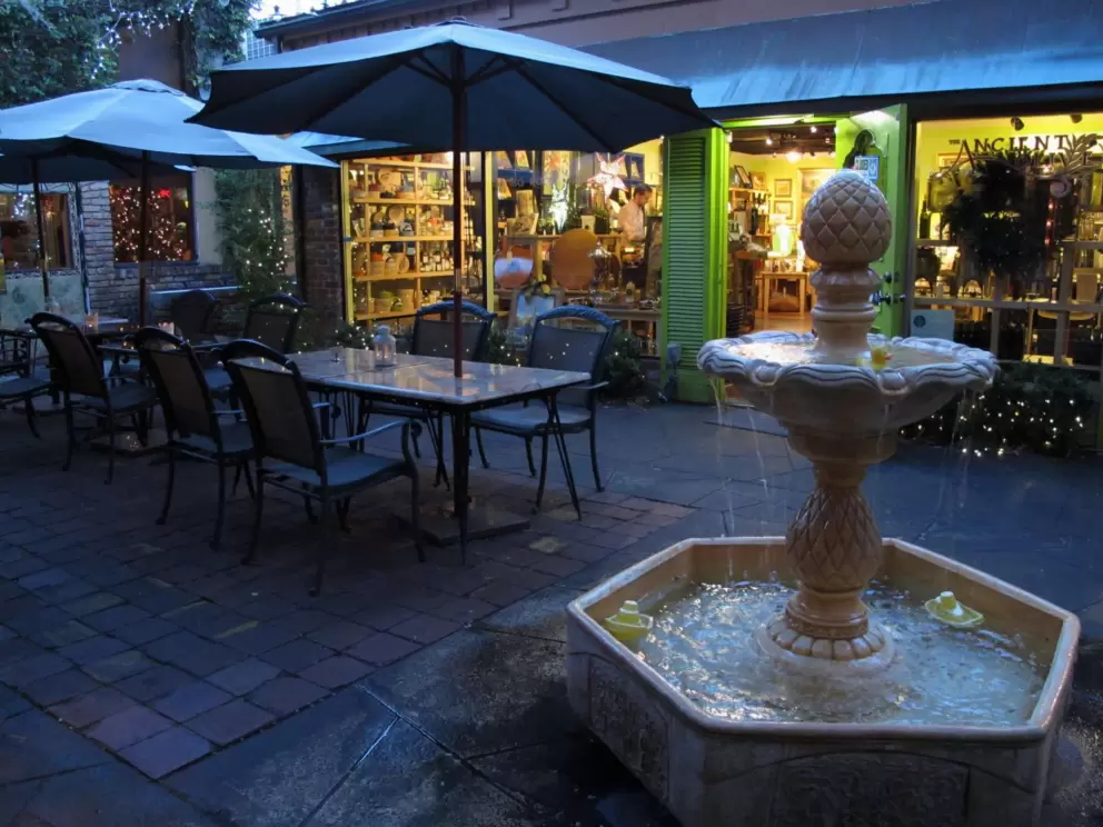 Courtyard with Spanish fountain on Park Ave near Canton Ave.