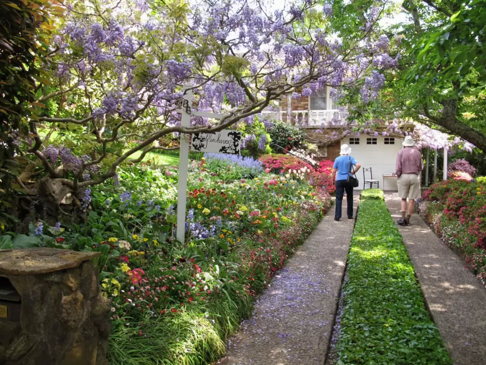 Entering the garden.