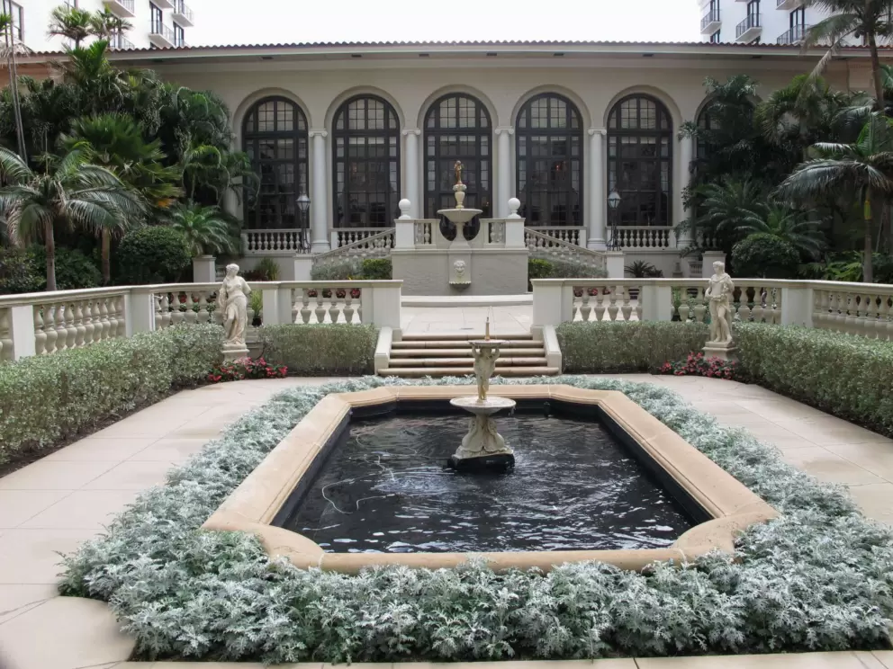 Classic architecture in the courtyard at The Breakers.