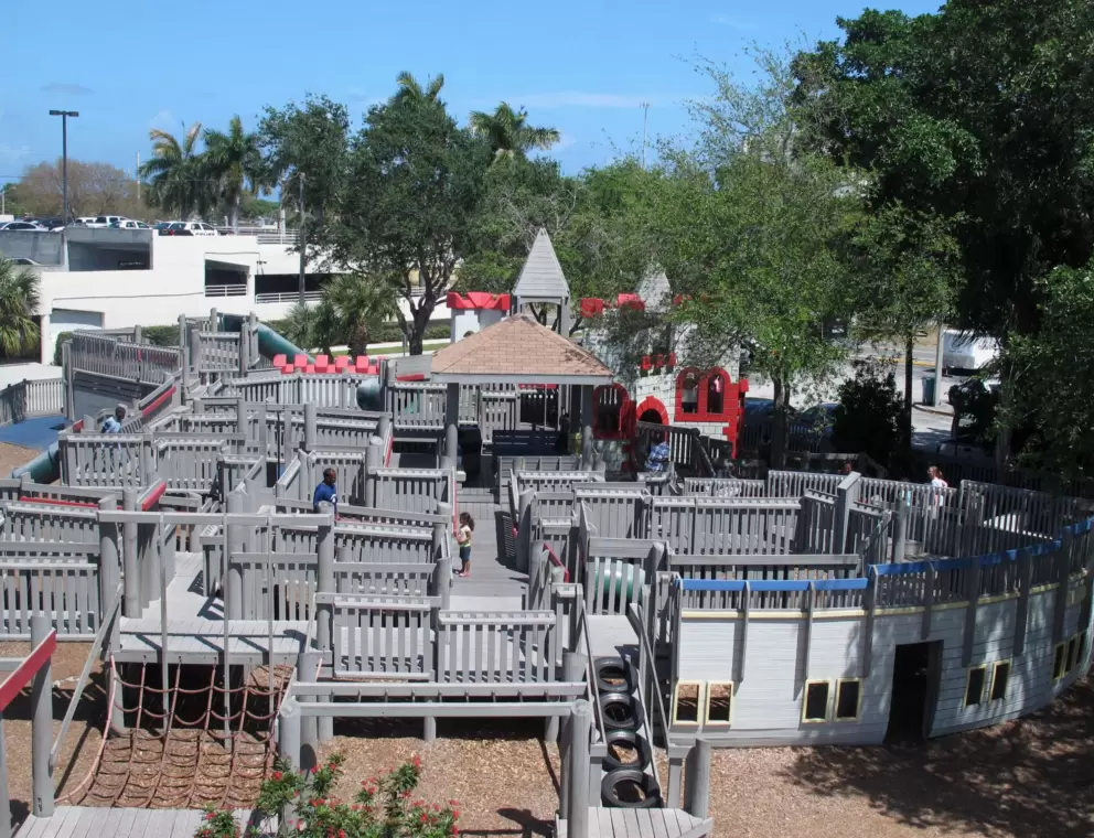 The playground from above, as seen from the Schoolhouse Children's Museum.