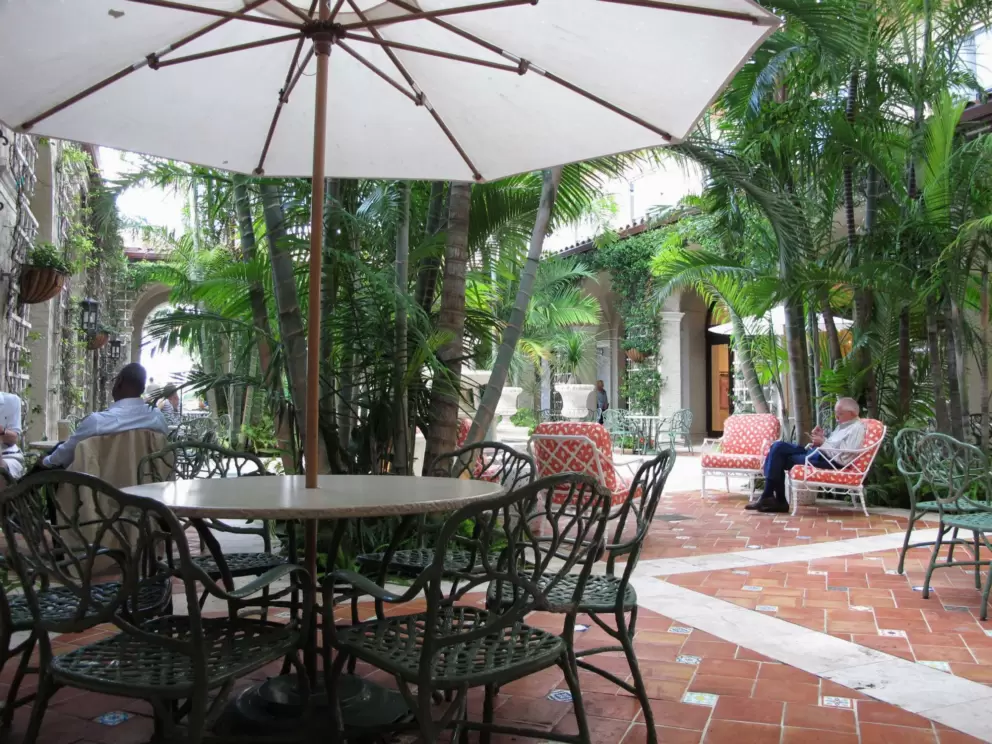 The Palm Courtyard and its paradise of palms.