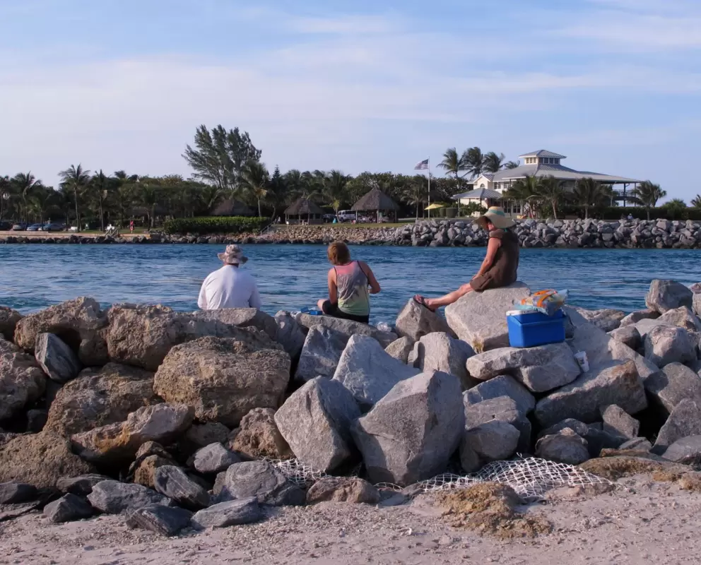 Hanging out on the rocks at the inlet.