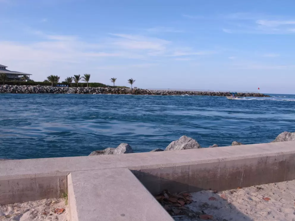 A relaxing place to watch the water gush into the inlet.