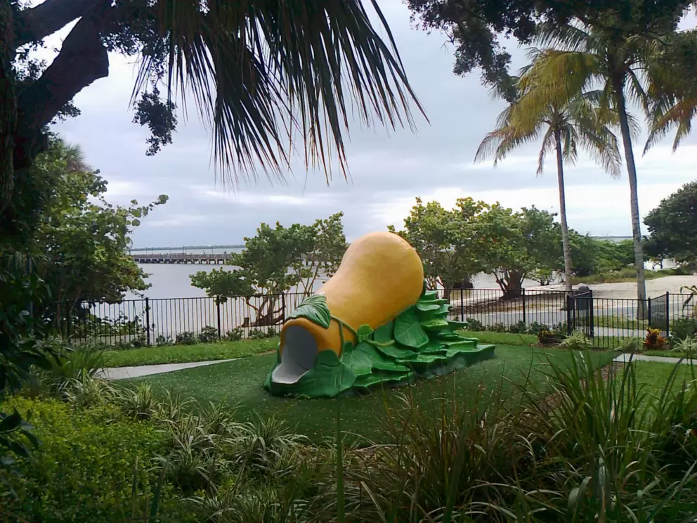 The squash slide is in a lovely location!