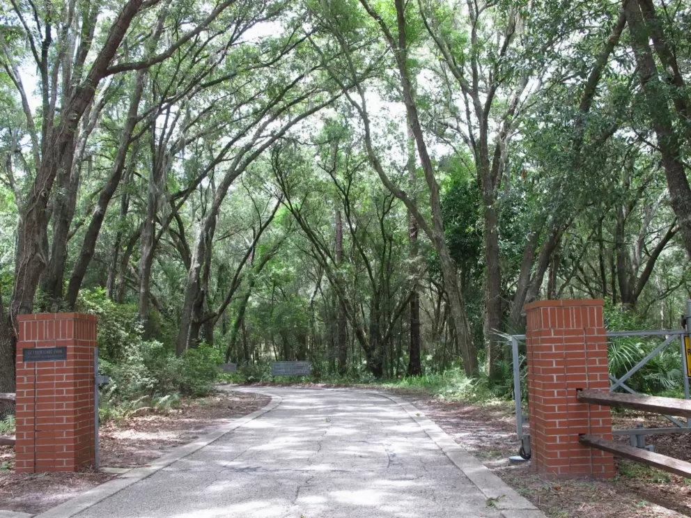 Driving in to Lettuce Lake Park.