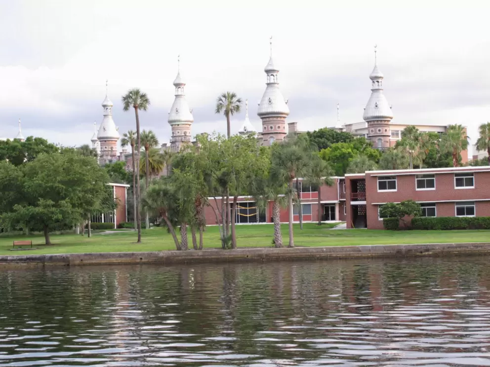 The lovely architecture of the University of Tampa, as seen from Curtis Hixon Park.