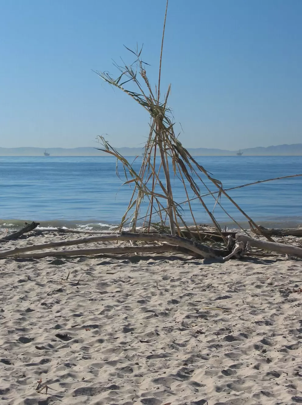 Teepee hut at Summerland Beach.
