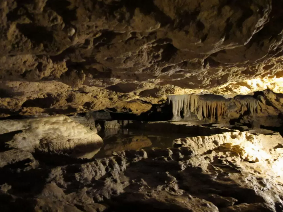 A pool in the cave, called a rimstone dam.