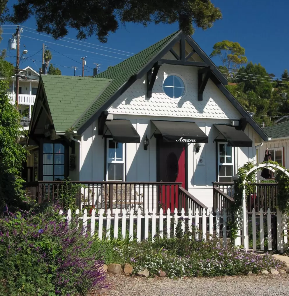 Little Victorian house-turned-spa in Summerland, on Lillie Avenue, the main strip.