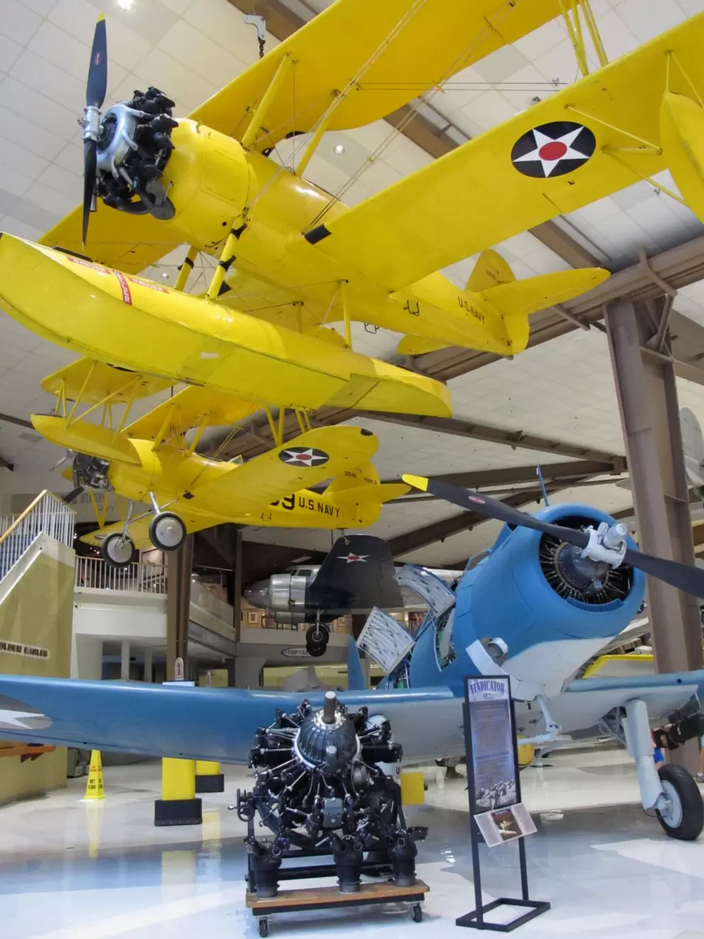 Vindicator SB2U and some yellow US Navy planes. 