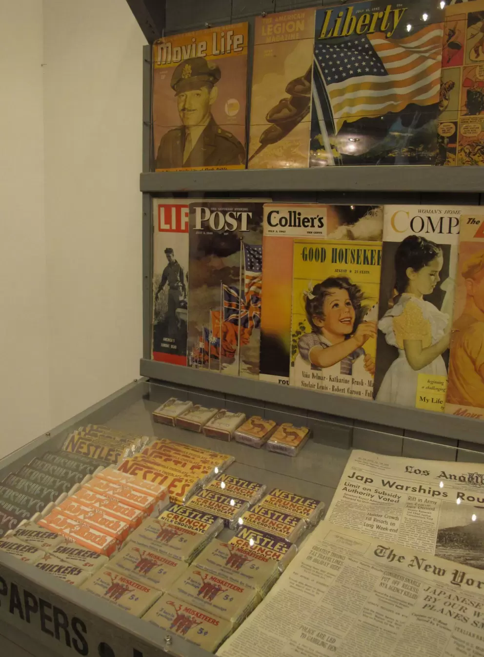Magazines and chocolates from the 40s.