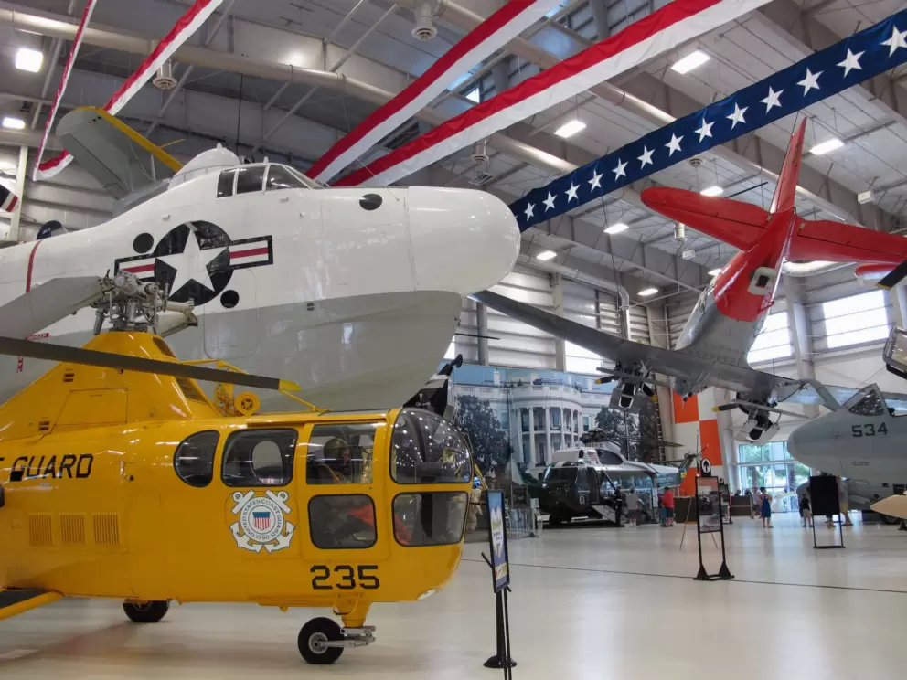 Colorful planes in the second hangar.