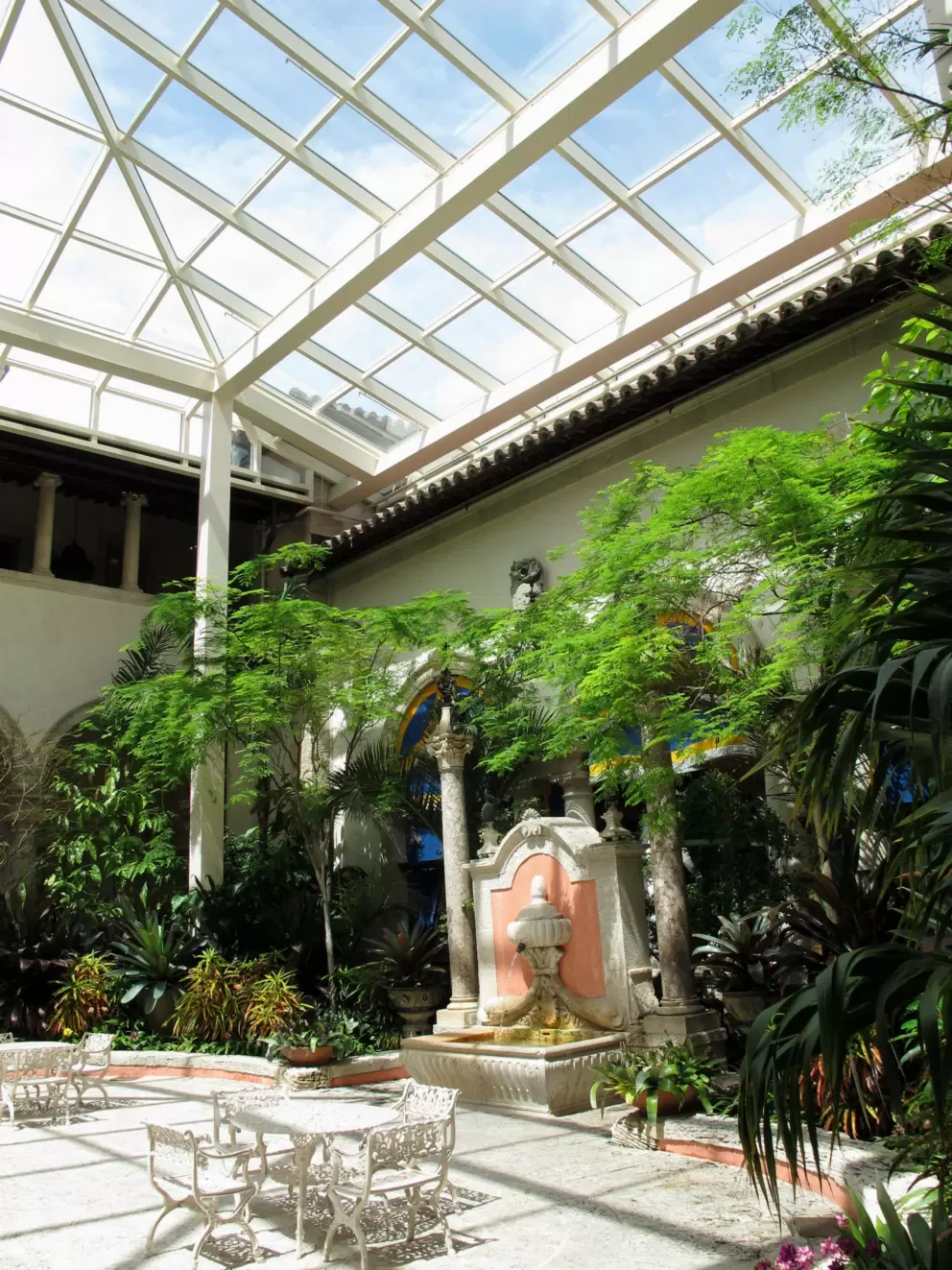 Bright inner courtyard.