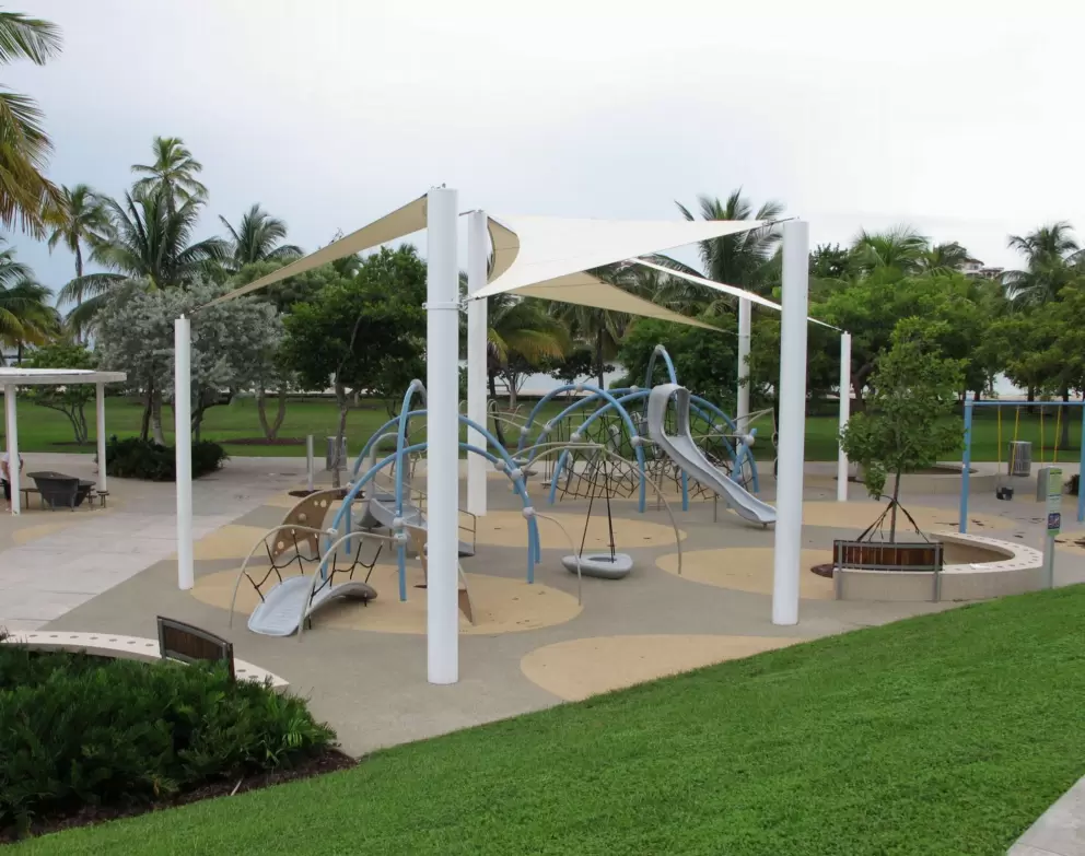 The playground has some fun climbing.