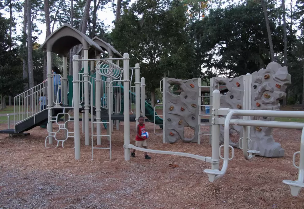 Bouncies, monkey bars, tight-rope.