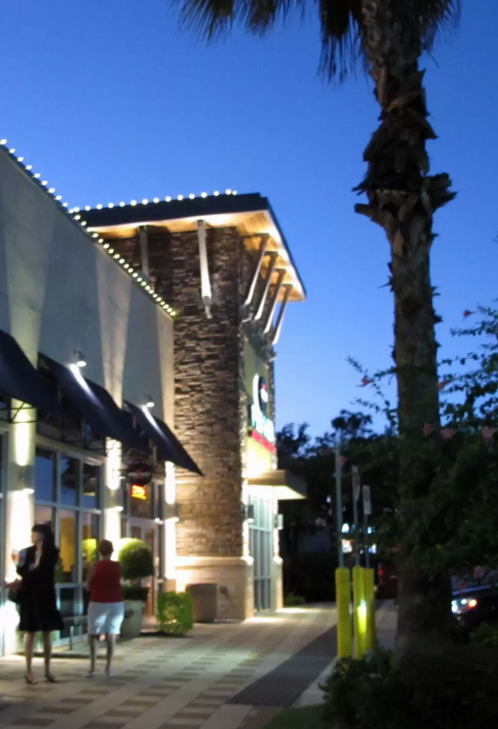 The mall looks lovely at night.