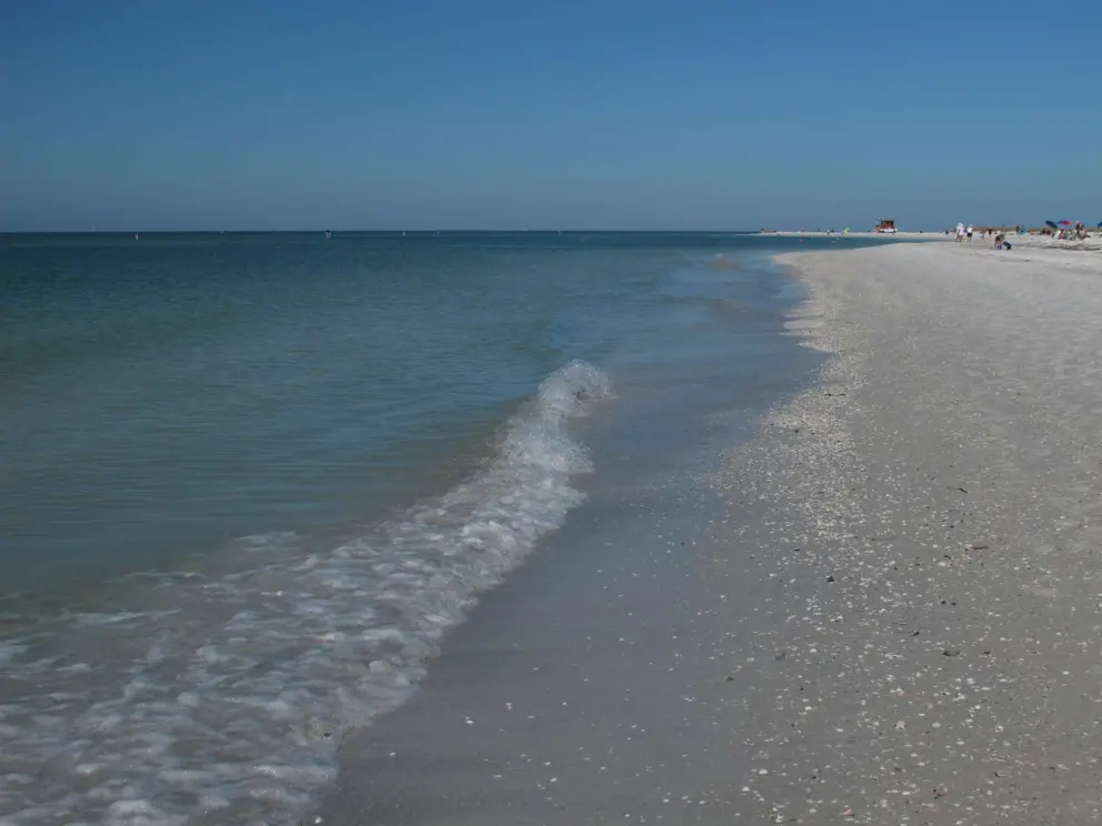 Pretty sand and water.